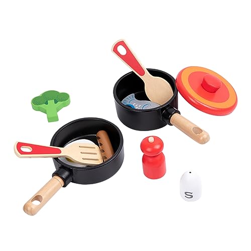 Toyvian 1 Satz Simulationsspieltopf-Set Für Aus Holz Kindergeschenk Rollenspiele Für Die Küche Pädagogisches Küchengeschirr Simulation Kinderspielzeug Küche Spielset Kochspielzeug von Toyvian
