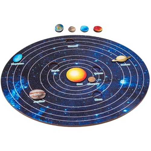 Toyvian 1 Satz Sonnensystem-Puzzle Spielzeug Rätsel Puzzle Für Kinder Planeten Für Kinder Modelle des Sonnensystems Modell des Sonnensystems Platz Kleinkind Kosmischer Planet Hölzern von Toyvian