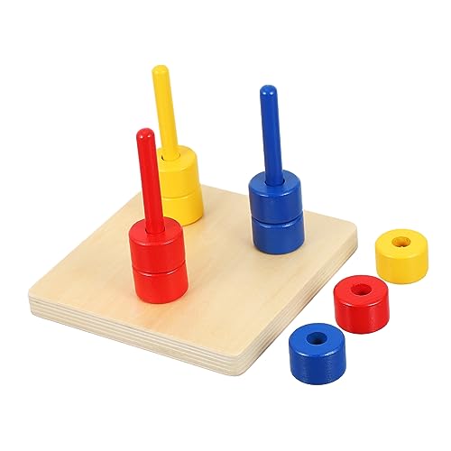 Toyvian 1 Satz Spalte kinderspielzeug für Toys for Kid Toys Toys für Babyringe kognitive Spielsachen Intelligenzspielzeug Stapelturm Holz von Toyvian