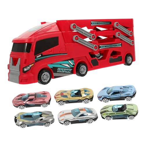 Toyvian 1 Satz Spielzeugautos Auto Miniatur - transportwagen Kinderautospielzeug Transport - LKW - Autospielzeug Für Kleinkinder Technisches Fahrzeugspielzeug Abs Rot von Toyvian