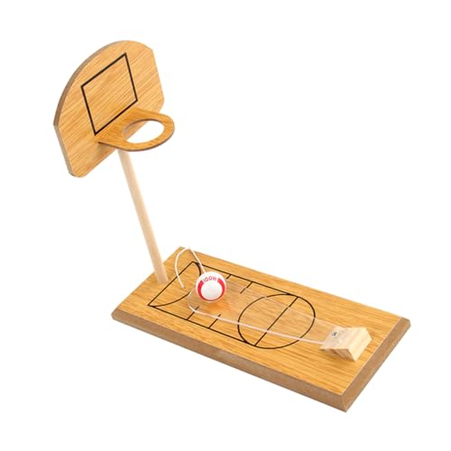 Toyvian 1 Satz Tabletop-Basketball Tischbasketballspiel Miniatur Basketballausrüstung Für Jungen Mini-Desktop-Basketball Finger Tischplatte Spiele Light Brown Hölzern von Toyvian