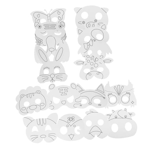 Toyvian 1 Satz Tier-Leermaske bastelset für halloween maske Bastelmasken für Hasenmütze Deckel Tier für Zinn deko gesichtsmaske handgefertigte Papiermaske DIY Augenmaske Weiß Toyvian 1 Satz Tier-Leermaske bastelset für halloween maske Bastelmasken für Hasenmütze Deckel Tier für Zinn deko gesichtsmaske handgefertigte Papiermaske DIY Augenmaske Weiß von Toyvian