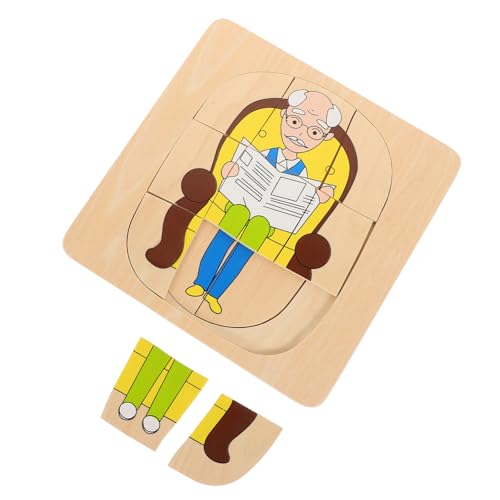 Toyvian 1 Satz Tier - und Pflanzenpuzzle entwicklung kindliche entwicklung Montessori - für Vorschulkinder geduldspiele Vorschulrätsel Puzzles aus Holz hölzern von Toyvian