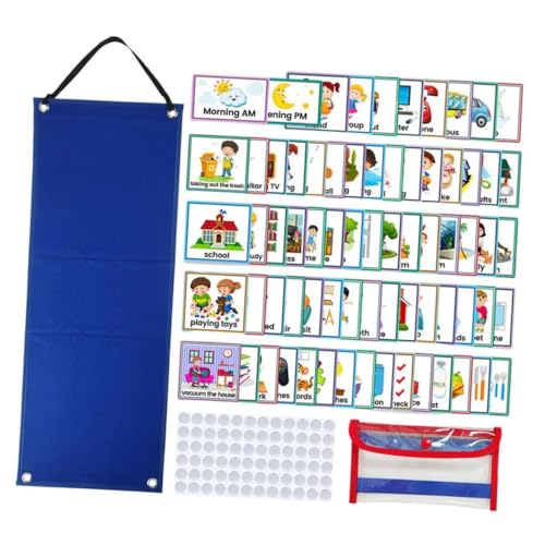 Toyvian 1 Satz Timer Tagesablauf für Sanduhr Diagramm für visueller Zeitplan aufgabentafel Kalender Routinetafel für Tagesplan Taschendiagramm Vlies Blue von Toyvian