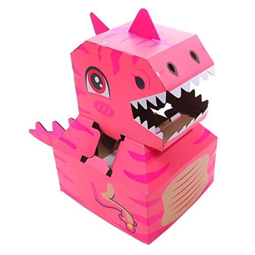 Toyvian 1 Satz Tragbarer Karton Dinosaurier-kartonhelm Spielhaus Karton Selber Machen Spielzeug Starkem Faltkarton Kinderkostüm Aus Pappe Für Kinder Farbe Kleidung Papier Kleinkind Puzzle von Toyvian