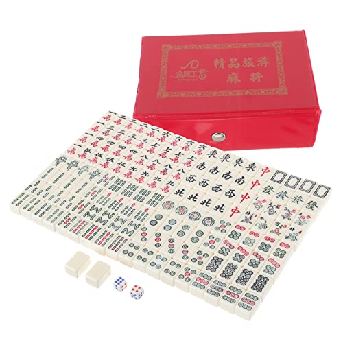 Toyvian 1 Satz Mini-Mahjong-Kit Requisiten für Reisespiele Spielzeuge entspannendes Mahjong-Kit zartes Mini-Mahjong Haushalt Spiel Requisiten Brotdose Mahjong-Fliesen Reisen einstellen Pu von Toyvian