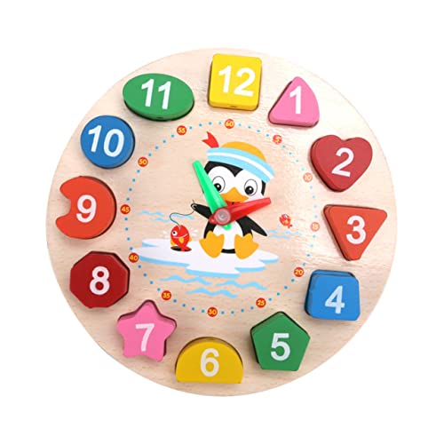 Toyvian 1 Satz Uhr Bausteine ​​ kinderspielzeug für spielsachen für spielzeuge für holzspielsachen Form-Matching-Puzzle pädagogisches Puzzle Bambus von Toyvian