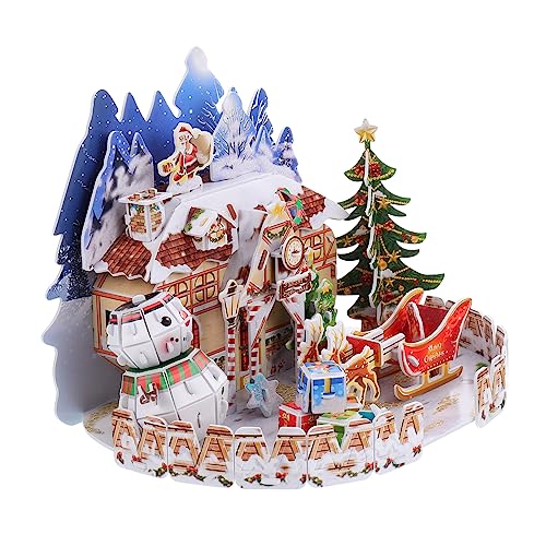 Toyvian 1 Satz Weihnachtsbausteine DIY- Für Weihnachten 3D-Puzzle 3D-Puzzle- Zusammenbauen DIY Bausteine Weihnachtsblockspielzeug Papier von Toyvian