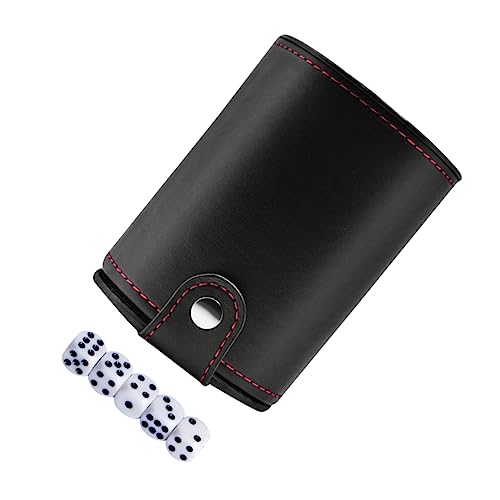 Toyvian 1 Satz Würfelbecher-Set Dipbecher Tonne Tonne Tasse Würfelstapelbecher Warendekoration Tasse Würfel Spielwürfelbecher für ktv Würfelrollenbecher Behälter für Partywürfel Pu Black von Toyvian