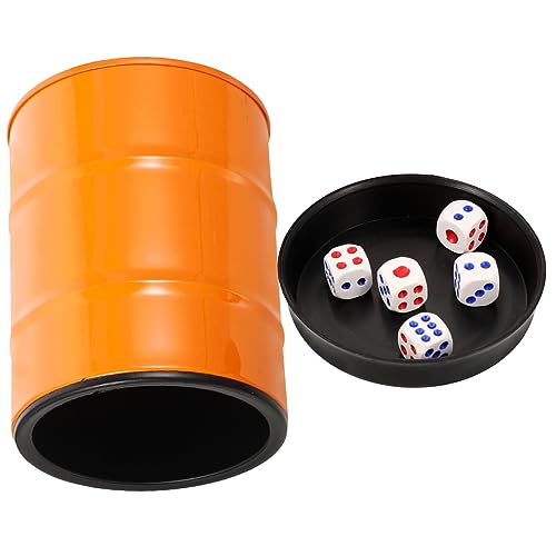 Toyvian 1 Satz Würfelbecher-Set Partyspiel Würfel Aufblasen Würfelspielbecher Würfelstapelbecher Würfel Trinken Becher Zum Schnellen Stapeln Bar Würfelbecher Tassen Stapeln Orange Plastik von Toyvian