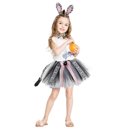 Toyvian 1satz Zebra Kostümset Für Tutu Rock Ohren Haarband Und Fliege Lustiges Tierkostüm Für Halloween Karneval Und Cosplay Leicht Bequem Und Stilvoll von Toyvian