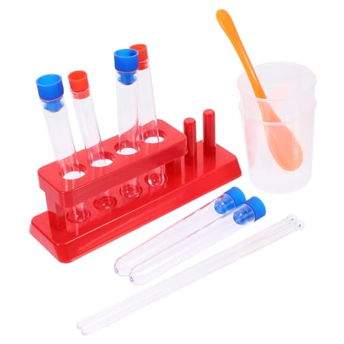 Toyvian 1 Satz klares Reagenzglas experimente messbecher Kunststoff Teströhren Bildungsspielzeug Bausatz Wissenschafts-Kit Wissenschaft Rührstab Reagenzglas-Set für Plastik von Toyvian