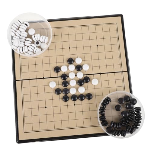 Toyvian 1 Satz magnetisches Brettspiel magnetisches Schachbrett Standard Schachbrett Tragbares Go-Spielset Magnetische Weiqi-Steine Weiqi Spielset Schach gehen chinesisches Schach MDF von Toyvian