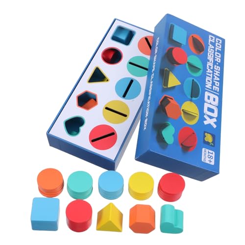 Toyvian 1 Schachtel Montessori Holzspielzeug Farben Formen sortierbox für Kleinkinder Pädagogisches Lernspielzeug Feinmotorik Farberkennung und Logischem Denken von Toyvian