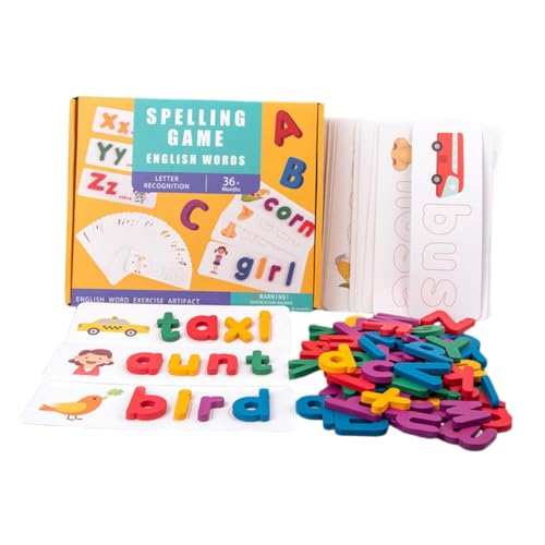 Toyvian 26 Buchstabenblöcke Für Jungen Und Mädchen Wortlernspielzeug Kognitive Karte Pädagogisches Spielzeug Vorschul-lernspiel von Toyvian