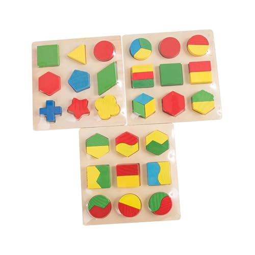 Toyvian 1 Set 3 Teilig Lernspielzeug Für Bausteine Kinderspielzeug Formerkennungsspielzeug Für Geometrische Blöcke Geometrischer Passender Baustein Aus Holz von Toyvian
