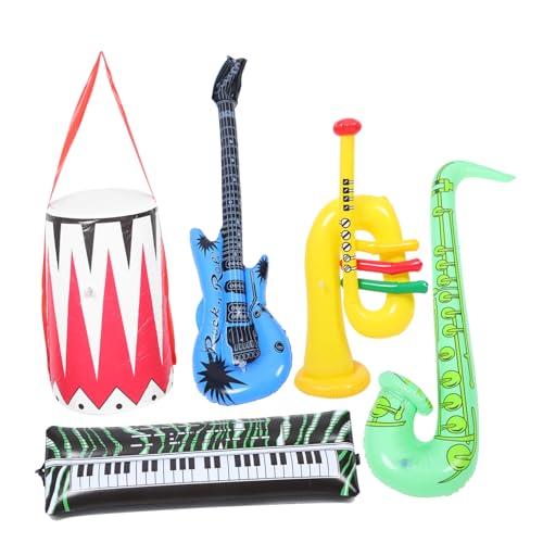 Toyvian 1 Set 5 Stück Aufblasbare Musikinstrumente Für Party Supplies Aufblasbare Party Requisiten Party Dekorationen Aufblasbare Gitarren Requisiten von Toyvian