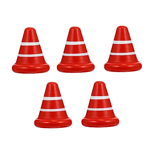 Toyvian 1 Set 5 Stück Holz Leitkegel Holz Verkehrszeichen Lernspielzeug DIY Verkehrszeichen Offensichtliches Verkehrszeichen Straßensperren Schild Leitkegel Simulation von Toyvian