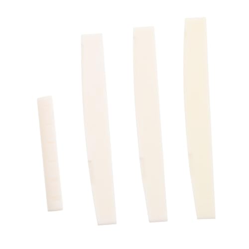 Toyvian 1 Set Akustikgitarren-Steg Und -Sattel: Stegsattel Aus Ochsenknochen Für Klare Resonanz Und Komfortables Spielerlebnis – Gitarrenteil Zum Austauschen von Toyvian