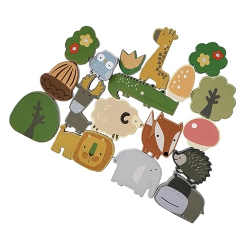 Toyvian Cartoon-Tier-stapelspielzeug Für Jungen Und Mädchen 1 Set Holzbausteine Frühes Pädagogisches Lernspielzeug Glatte Kante von Toyvian