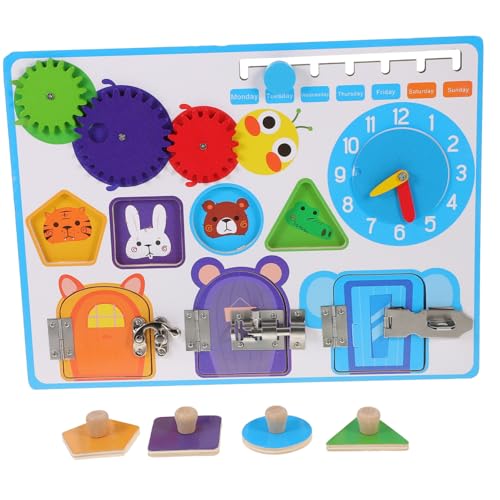 Toyvian Pädagogisches Beschäftigungsbrett Für 3-jährige Jungen Und Mädchen Montessori-babyspielzeug 1-jähriges Spielzeug Babybrett Aus Holz Spielzeug Für 1–2-jährige Kleinkinder von Toyvian