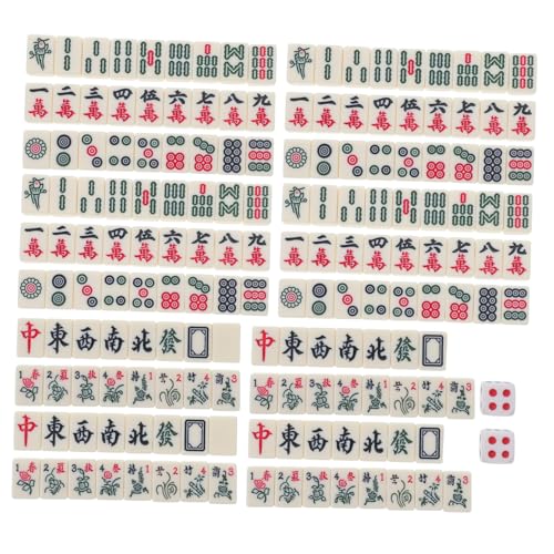 Toyvian 1satz Reise-Mahjong Tragbares Mini-Mahjong-Spiel Mit Würfeln Für Camping Partys Und Familienunterhaltung Leicht Und Kompakt Für Unterwegs von Toyvian
