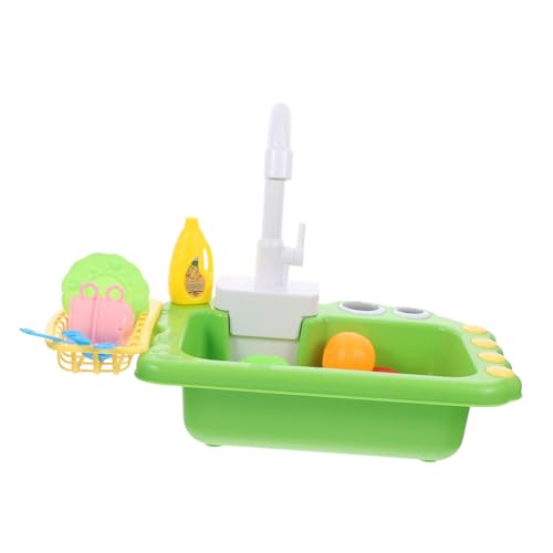 Toyvian 1 Set Geschirrspüler Wassertrog Küchenspüle Mit Fließendem Wasser Spüle Mit Fließendem Wasser Geschirrspülspielzeug Geschirrspülspielzeug Spielspüle Hellgrün von Toyvian