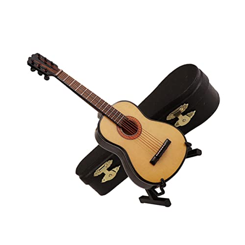 Toyvian 1 Set Gitarrenmodell Miniaturen Miniaturgitarre Mini-Bassgitarre Miniatur-Musikinstrument Gitarrengeschenke Mini-Gitarre Ornament Instrument Bastelgeschenk Mini-Gitarre von Toyvian