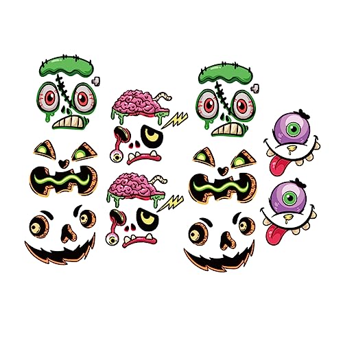 Toyvian 1 Set Halloween Aufkleber Cartoon Aufkleber Buchaufkleber Halloween Zubehör Schultaschenaufkleber Fensteraufkleber Halloween Kostümaufkleber Lustige Kürbisaufkleber PVC von Toyvian