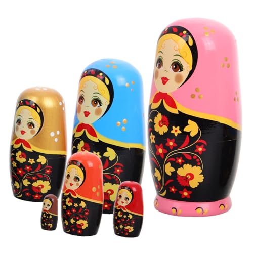 Toyvian Einzigartige Matroschka-stapelpuppen – 6-lagiges Russisches Nestspielzeug Holzdekor Für Zuhause Bastelset Für Kinder Toyvian Einzigartige Matroschka-stapelpuppen – 6-lagiges Russisches Nestspielzeug Holzdekor Für Zuhause Bastelset Für Kinder von Toyvian