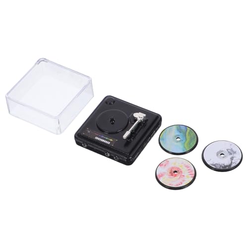 Toyvian 1 Set Mini-Plattenspieler: Kleines Musikzimmermöbelmodell – Miniatur-Puppenhaus-CD-Player mit Schallplatten zur Retro-Ausstellung von Toyvian