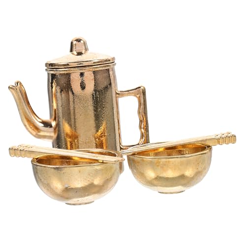 Toyvian 1satz Miniatur Geschirrset Wasserkocher Schalen Und Essstäbchen Dekoration Für Küchenzubehör Für Und Sammler von Toyvian