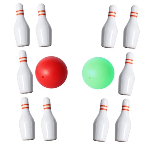 Toyvian 1 Set Puppenhaus Bowling Kleine Bowling Pins Party Mini Puppenhaus Zubehör Miniatur Für Den Innenbereich Für Weiche Mini Bowling Kugeln Schaumstoff Bowling Kugel von Toyvian