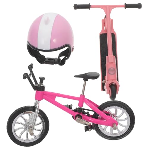 Toyvian Mini-fahrradhelm-Set Künstlich Miniatur-fahrradspielzeug Mini-fahrradmodell Für Puppenhaus-bürodekorationen von Toyvian