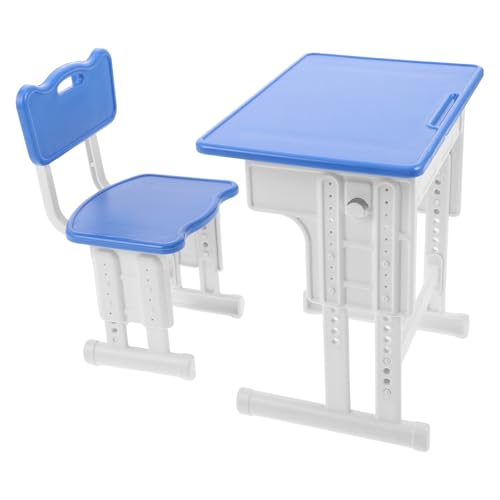 Toyvian 1 Set Puppenhaustisch und -Stuhl: Klassenzimmer-Schreibtisch und -Stuhl im Maßstab 1:12 – Miniatur-Kunststoffmöbel für die Heimdekoration, Lernszene für Kinder Toyvian 1 Set Puppenhaustisch und -Stuhl: Klassenzimmer-Schreibtisch und -Stuhl im Maßstab 1:12 – Miniatur-Kunststoffmöbel für die Heimdekoration, Lernszene für Kinder von Toyvian