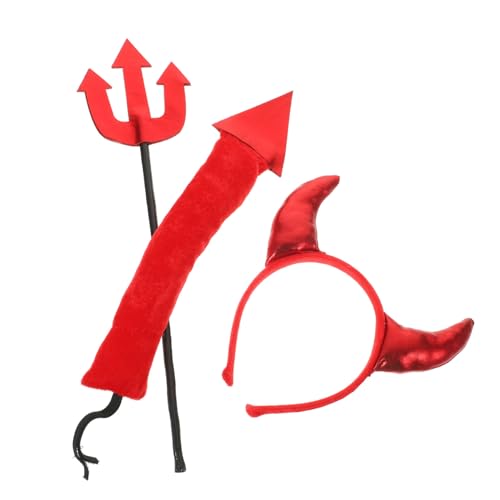 Toyvian 1 Set Urlaubsparty Bühnenkostüm Zubehör Cos Dress Up Stirnband Set Kleiner Teufel 3 TLG Halloween Horn Stirnband Kopfbedeckung Hut Hörner Stirnbänder Kunststoff Rot Toyvian 1 Set Urlaubsparty Bühnenkostüm Zubehör Cos Dress Up Stirnband Set Kleiner Teufel 3 TLG Halloween Horn Stirnband Kopfbedeckung Hut Hörner Stirnbänder Kunststoff Rot von Toyvian