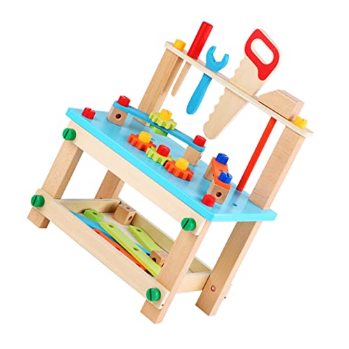 Toyvian Werkzeugstuhl-abnehmspielzeug Für Jungen Und Mädchen Pädagogisches Holz-werkzeugstuhl-Spielzeug Lustiges Spielzeug Leuchtende Farben von Toyvian