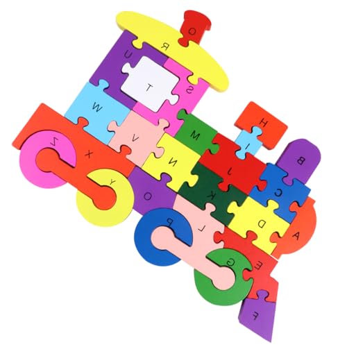Toyvian 1 Stück 26 Kinderspielzeug Puzzle-Puzzle Bausteinspielzeug Buchstabenrätsel Kinder rätsel Spielset aus Holz Kinderpuzzle Puzzle-Spielzeug für Kinder dreidimensional Blöcke Hölzern von Toyvian