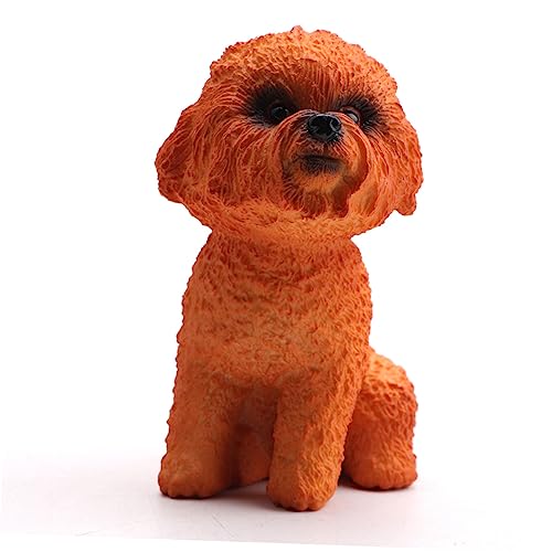 Toyvian 1 Stück Haustier Hund Handwerk kinderspielzeug Auto deko car Decor Welpenspielzeug für Haustiere Kuscheltier Hund Pudelverzierung Pudel-Modell Orange von Toyvian