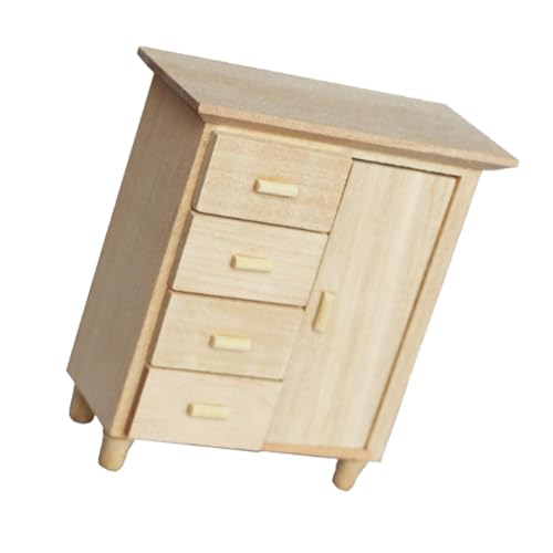 Toyvian 1 Stück Puppenhaus Seitenschrank Miniatur Mini-Sideboard Schrankmodell Lagerregal Hölzern Khaki von Toyvian