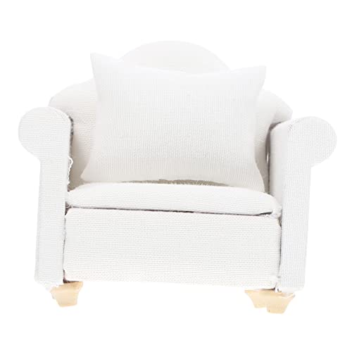 Toyvian 1stück Miniatur Sofa Modell Für Puppenhaus Weißer Europäischer Einzelsofa Mit Kissen Für Kreatives Spiel Und Fantasievolles Gestalten Im Kinderzimmer von Toyvian