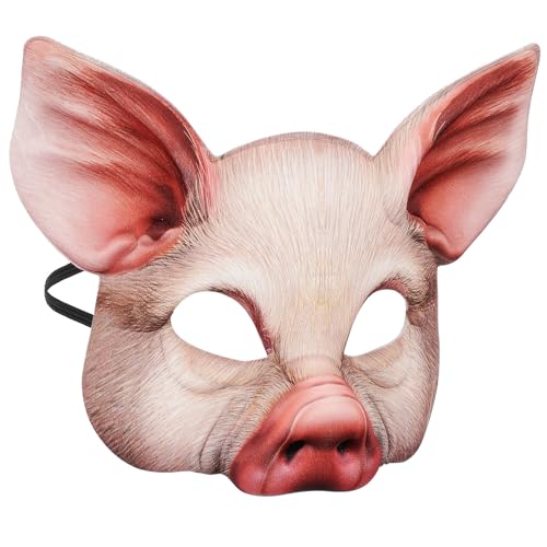 Toyvian 1 Stück Schweinemaske – Halloween-schwein-tiermaske, Halbes Gesicht für Halloween-kostümzubehör, Maskerade-party, Cosplay-requisiten von Toyvian