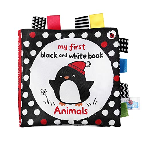 Toyvian 1 Stück Tuch Bücher Schwarz Weiß Label Tuch Buch Frühen Pädagogischen Lernspielzeug Baby Shower Geschenk für Säugling Kinder Kleinkind von Toyvian