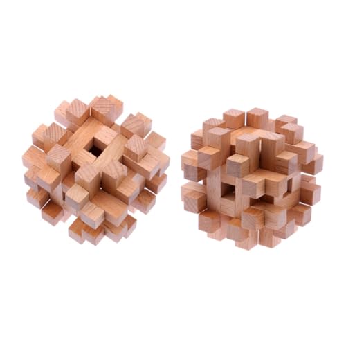 Toyvian 1 Stück iq-Puzzle intelligenzspielzeug holzspielzeug Intellectual Toy Brain Teaser Toy holzspielsachen 3D-Puzzlekugel ineinandergreifendes Puzzleball Luban-Schloss Bambus von Toyvian