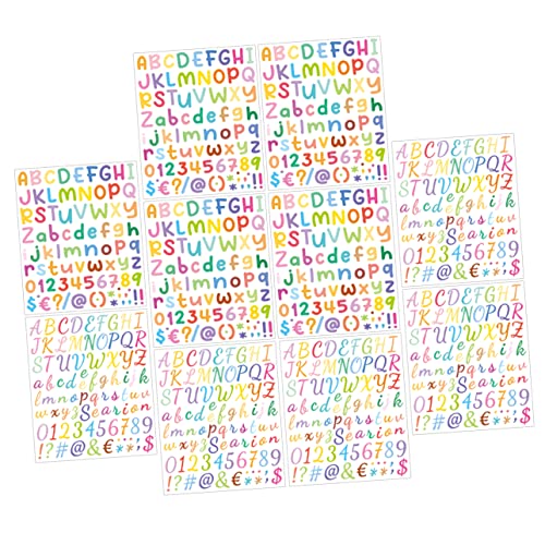 Toyvian 10 Blatt Alphabet-Aufkleber Buchstaben Bastelset Selbstklebende Zahlen-Tags Für Scrapbooking von Toyvian