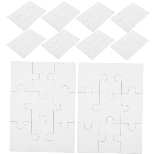 Toyvian 10 Blätter Leere Puzzles Leere Puzzleteile Wärmeübertragungsrätsel Weißes DIY-holzpuzzle Weiße Puzzleteile 100 Teile Leeres Puzzle Kind Sublimation Produkt Hölzern von Toyvian