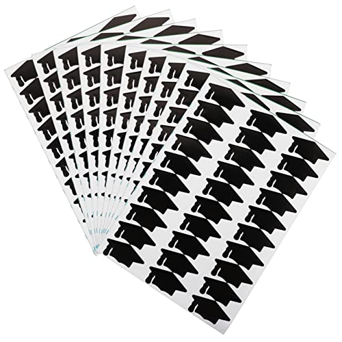 Toyvian 10 Blatt Doktor Hut Aufkleber Selbstgemachter Aufkleber Lustiger Aufkleber in Kappenform Aufkleber Für Geschenkverpackungen Verpackungsaufkleber Lehrerbedarf Black Papier von Toyvian