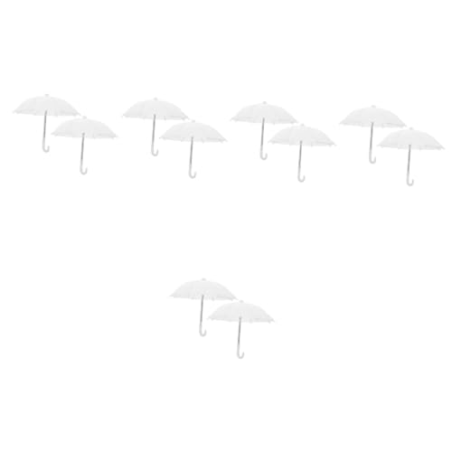 Toyvian 10 STK Mini-Regenschirm Kleiner Regenschirm small Umbrella Möbel Mädchenspielzeug Miniaturspielzeug Mini-Modelle Puppenhaus Vereinigte Staaten Zubehör Mikroszene vorgeben Weiß von Toyvian