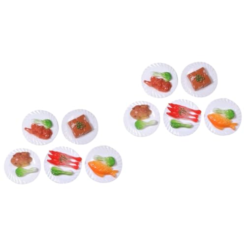Toyvian 10 STK Simuliertes Chinesisches Essen Spielzeuge Mini-hausdekoration Mini-basteldekore Mini-hausverzierung Miniatur-Lebensmittel-Requisite Mini Schmücken Vorgeben Harz Puppenhaus von Toyvian