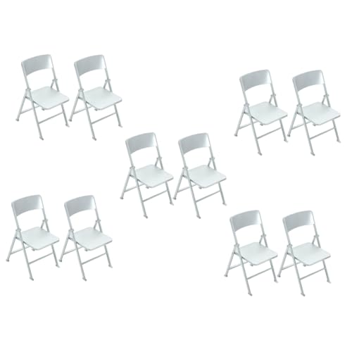 Toyvian 10 STK puppenhaus klappstuhl Spielzeug Zubehör im Maßstab 1:6 neuartiger Handyhalter Ornament klappbarer Stuhl Miniatur-Klappstuhl-Verzierung Kinderhaus schmücken Haar kleine Möbel von Toyvian